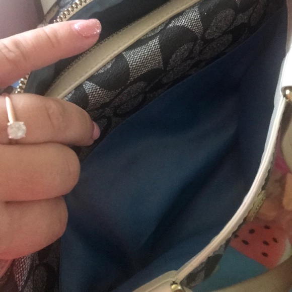 Blue, White, and Gray Coach Purse - Picture 3 of 5